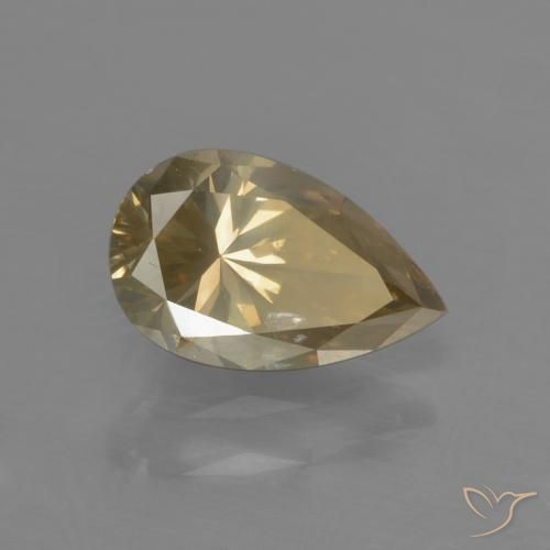Diamante Coñac natural de 0.96 ct, En forma de pera, SI