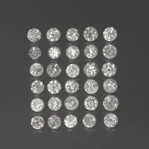 Gemas de diamante blanco natural de  ct, corte redondo, SI