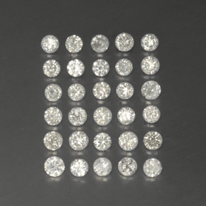 Gemas de diamante blanco natural de  ct, corte redondo, SI