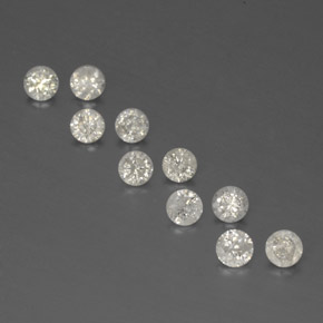 Gemas de diamante blanco natural de  ct, corte redondo, SI