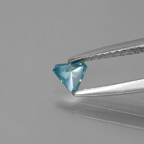 Diamante azul natural de 0,10 ct, trillón, SI
