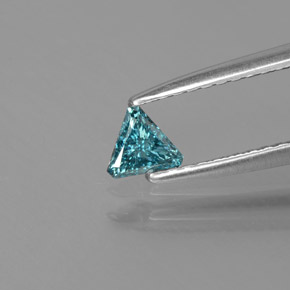 Diamante Azul verdoso natural de 0.13 ct, Trillón, SI