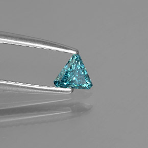 Diamante Azul verdoso natural de 0.13 ct, Trillón, SI