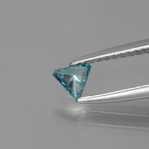 Diamante Azul verdoso natural de 0.13 ct, Trillón, SI