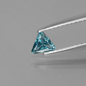 Diamante Azul verdoso natural de 0.13 ct, Trillón, SI