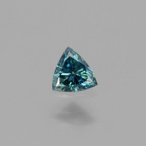 Diamante Azul verdoso natural de 0.16 ct, Trillón, SI