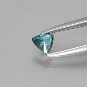 Diamante Azul verdoso natural de 0.19 ct, Trillón, SI