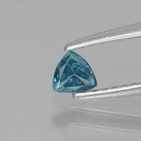 Diamante Azul verdoso natural de 0.19 ct, Trillón, SI