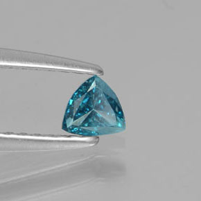 Diamante Azul verdoso natural de 0.19 ct, Trillón, SI