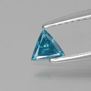 Diamante Azul verdoso natural de 0.12 ct, Trillón, SI