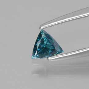 Diamante Azul verdoso natural de 0.16 ct, Trillón, SI