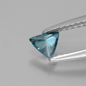 Diamante Azul verdoso natural de 0.16 ct, Trillón, SI