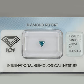 Diamante verde natural de 0,15 ct, trillón, SI