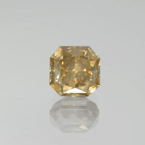 Diamante oro natural de 2,74 ct, corte esmeralda, SI