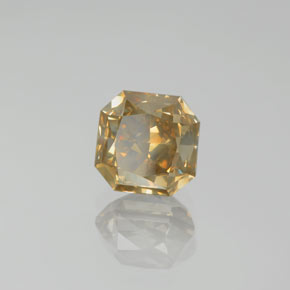 Diamante oro natural de 2,74 ct, corte esmeralda, SI