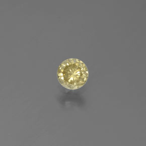 Diamante amarillo natural de 0,16 ct, corte redondo, SI