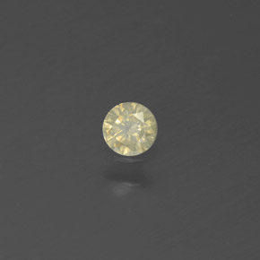 Diamante amarillo natural de 0,09 ct, corte redondo, SI