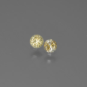 Gemas de diamante amarillo natural de  ct, corte redondo, SI