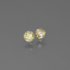 Gemas de diamante amarillo natural de  ct, corte redondo, SI