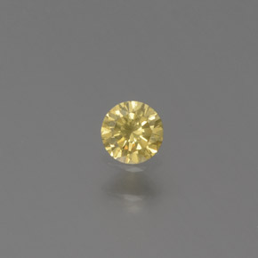 Diamante amarillo natural de 0,09 ct, corte redondo, SI