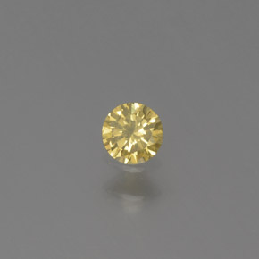 Diamante amarillo natural de 0,09 ct, corte redondo, SI