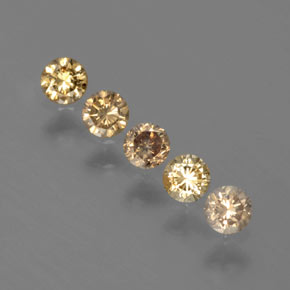 Gemas de diamante amarillo natural de  ct, corte redondo, SI