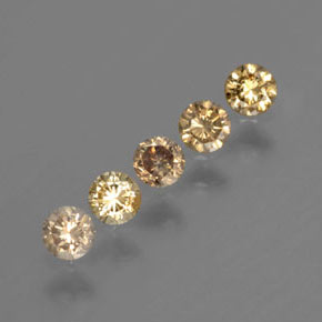 Gemas de diamante amarillo natural de  ct, corte redondo, SI