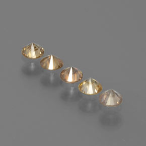 Gemas de diamante amarillo natural de  ct, corte redondo, SI
