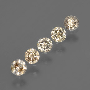 Gemas de Diamante Champán natural de  ct, Corte Redondo, SI