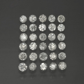 Gemas de diamante blanco natural de  ct, corte redondo, SI