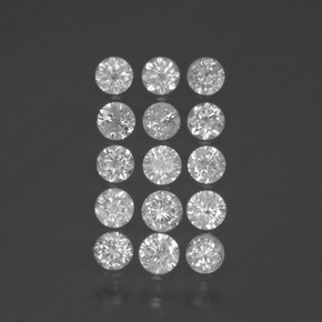 Gemas de diamante blanco natural de  ct, corte redondo, SI