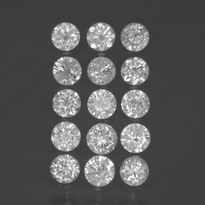 Gemas de diamante blanco natural de  ct, corte redondo, SI