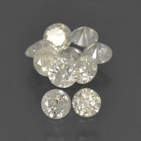 Gemas de diamante blanco natural de  ct, corte redondo, SI