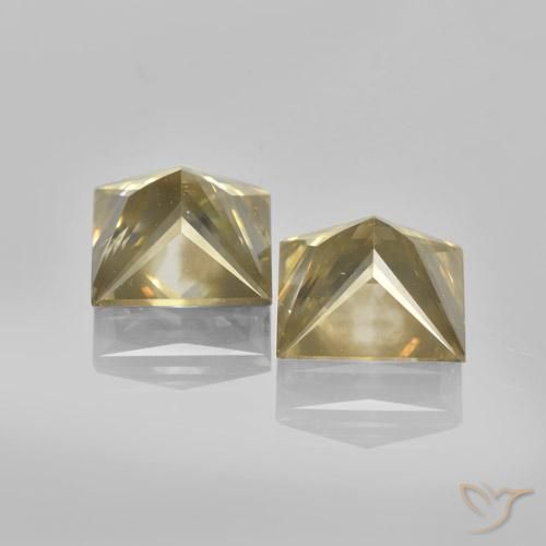 Gemas de Diamante Champán natural de 3.45 ct, Cuadrado, VS-SI