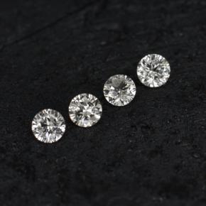 Gemas de diamante blanco natural de 0,09 ct, corte redondo, VS-SI