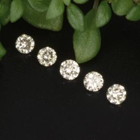 Gemas de Diamante Amarillo claro natural de 0.09 ct, Corte Redondo, VS-SI