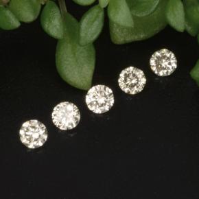 Gemas de Diamante Amarillo claro natural de 0.09 ct, Corte Redondo, VS-SI
