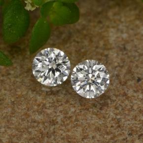 Gemas de diamante blanco natural de 0,07 ct, corte redondo, VS-SI