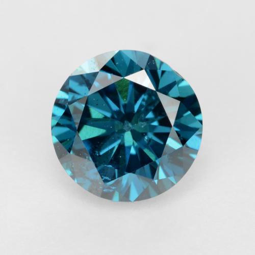 Diamante azul natural de 0,42 ct, corte redondo, VS-SI
