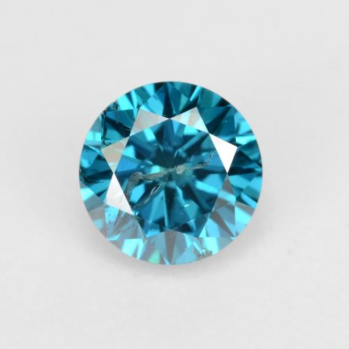 Diamante turquesa natural de 0,30 ct, corte redondo, SI