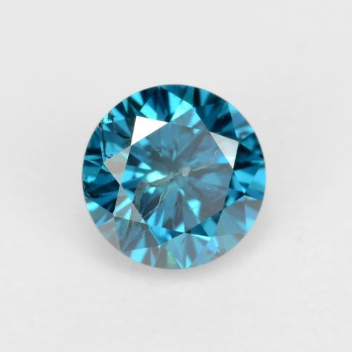 Diamante turquesa natural de 0,30 ct, corte redondo, SI