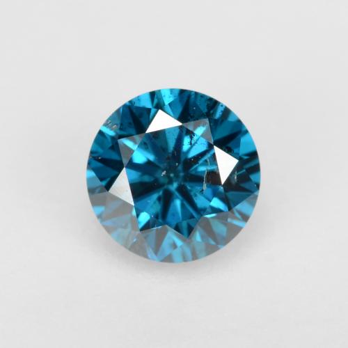 Diamante azul natural de 0,26 ct, corte redondo, SI