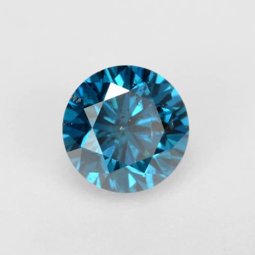 Diamante azul natural de 0,26 ct, corte redondo, SI
