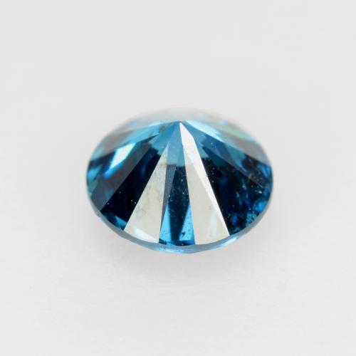 Diamante azul natural de 0,26 ct, corte redondo, SI