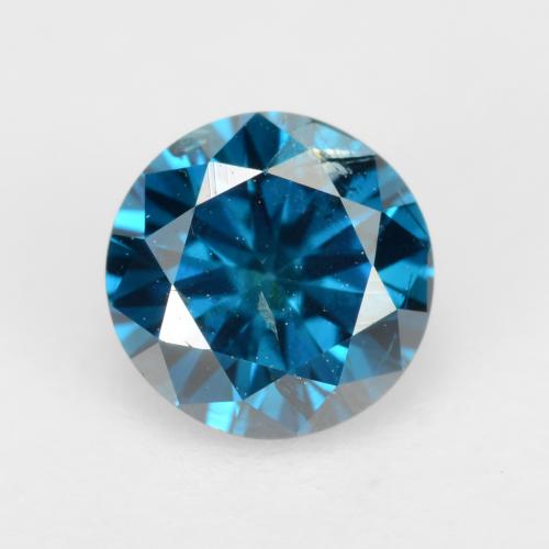 Diamante azul natural de 0,32 ct, corte redondo, SI