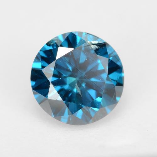 Diamante azul natural de 0,32 ct, corte redondo, SI