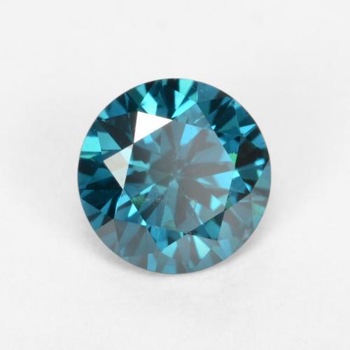 Diamante Verde azul intenso natural de 0.30 ct, Corte Redondo, VS-SI