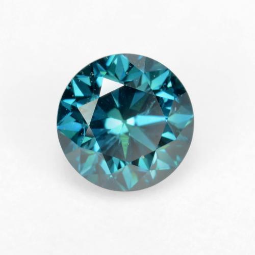 Diamante Azul eléctrico natural de 0.37 ct, Corte Redondo, VS