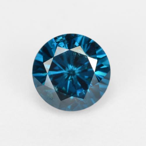 Diamante azul natural de 0,28 ct, corte redondo, VS-SI