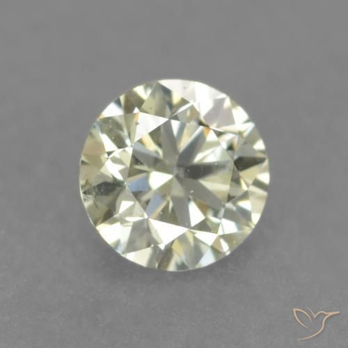 Diamante Amarillo pálido natural de 0.18 ct, Redondo, VS
